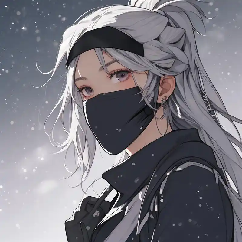 动漫女生口罩头像0193 超级可爱的动漫女生口罩头像来啦!