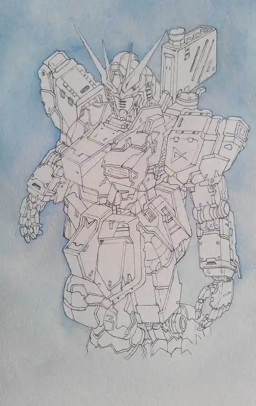 高达水彩画 高达铅笔绘画图片