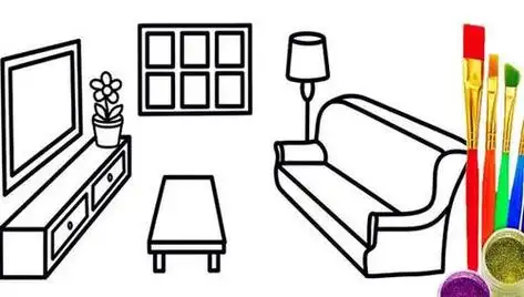 儿童我的客厅简笔画客厅简笔画怎么画简笔画客厅的集学画客厅简笔画