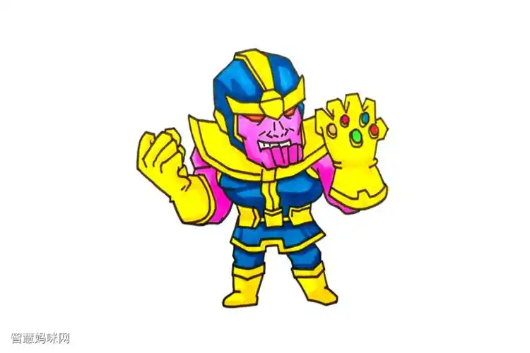 一步一步学画灭霸简笔画教程