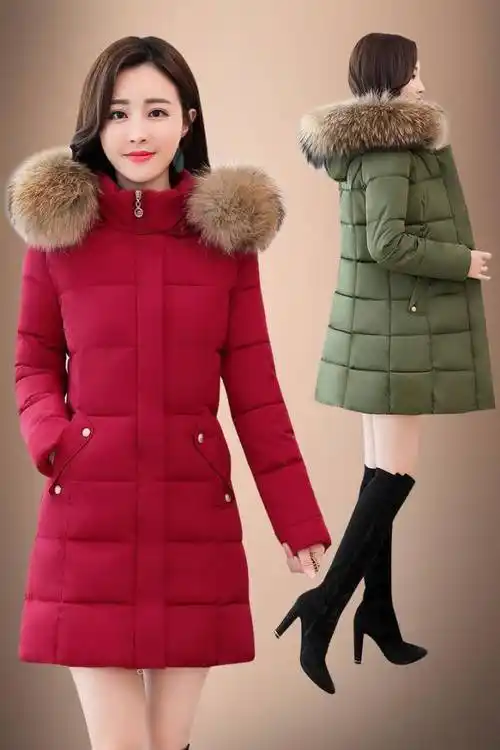 河南羊羔毛棉衣女装中长款冬装加绒羽绒棉服女今年冬季流行什么衣服