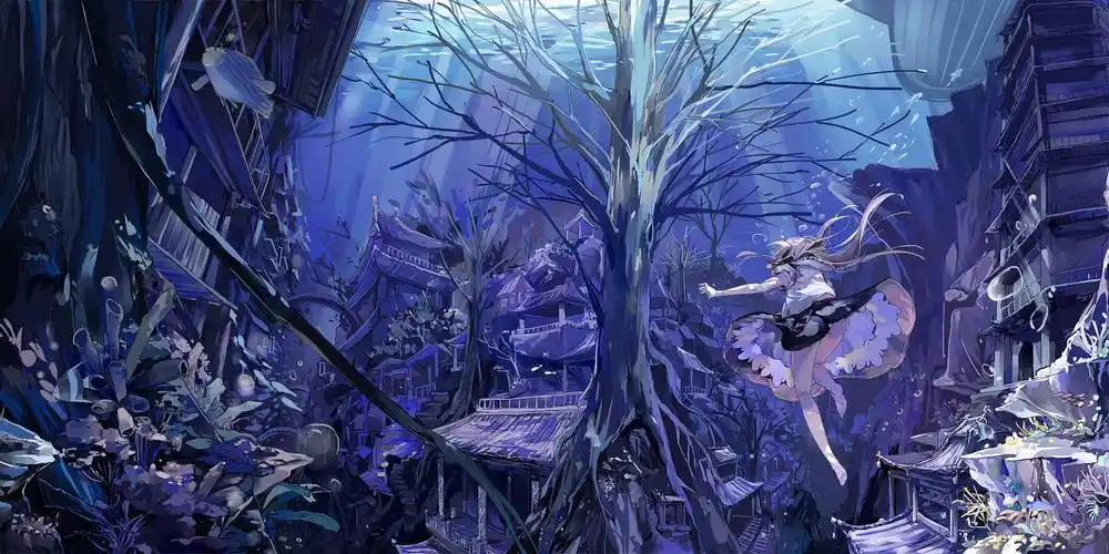 美图 插画 二次元 深海 【锁】