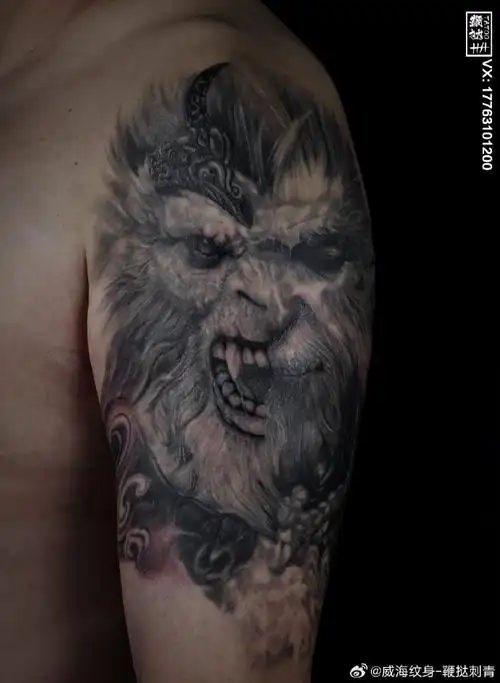 纹身师日常##纹身##威海纹身##孙悟空##齐天大圣##黑神话##黑苫话