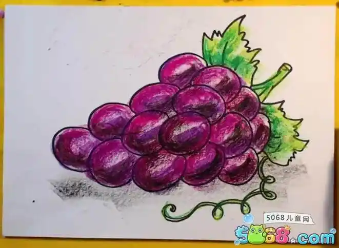 儿童蜡笔画图片_好吃的葡萄