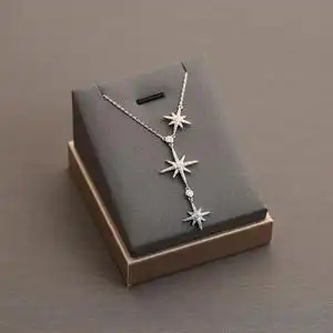 周大福焕美六芒星项链女欧美轻奢大牌三流星米字s925纯银镶钻锁骨