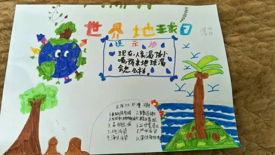 "纳林幼儿园(小学)三年级世界地球日主题活动