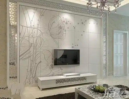 艺术拼接11个瓷砖电视背景墙