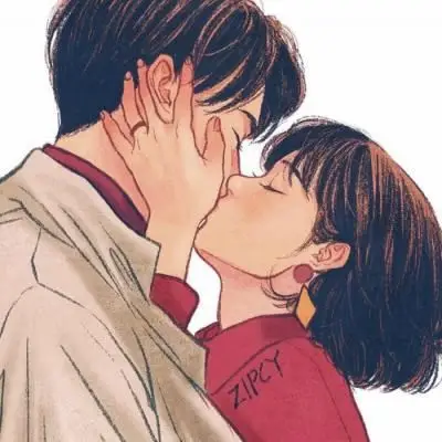 闭眼亲吻_情侣接吻头像图片_扣扣居