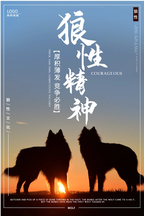 狼性精神企业文化海报