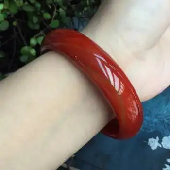 南红玛瑙手镯满肉柿子红四川凉山女款镯子冰飘火焰红 加宽1.8-2.