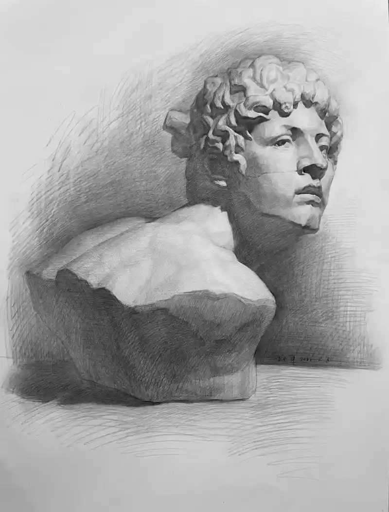 素描石膏像详细步骤