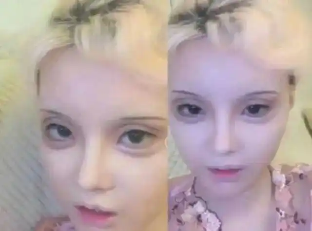 "真人芭比"迪丽拉:表情僵硬吃饭张不开嘴,卸妆后吓坏网友