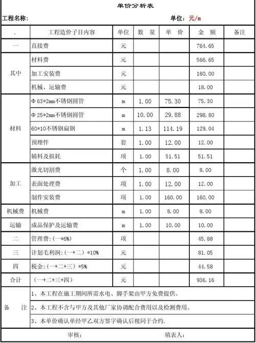 文档下载 所有分类 工程科技 建筑/土木 > 扶手栏杆报价单第1页
