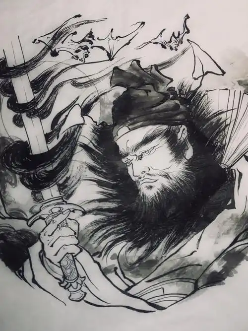 钟馗_纹身图案手稿图片_八一的纹身作品集