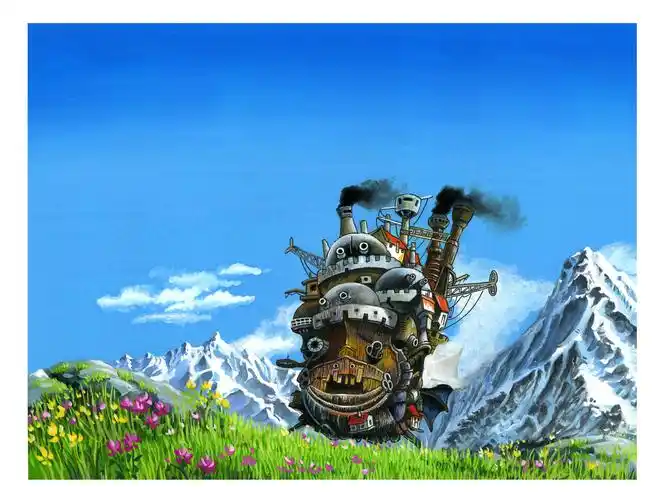 不透明水彩《哈尔的移动城堡》里的小场景