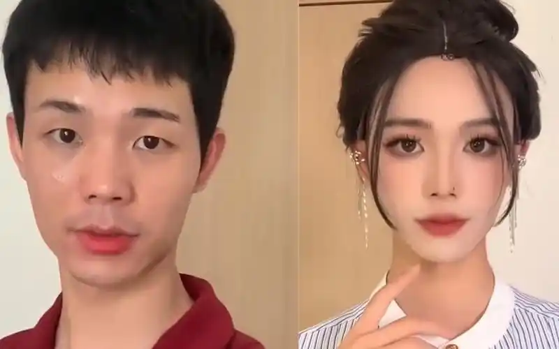 男生画上女妆后秒变大美女,柳叶眉大眼睛清纯又可爱,网友被美翻