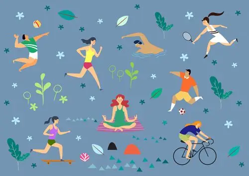7款创意户外运动人物设计矢量素材