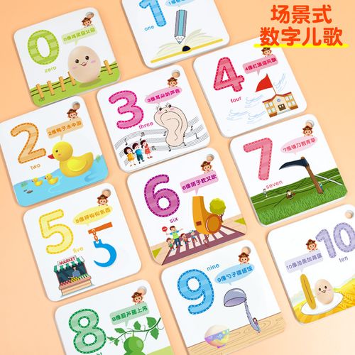宝宝数字卡片1到100幼儿园教学道具儿童实物早教玩具认知卡