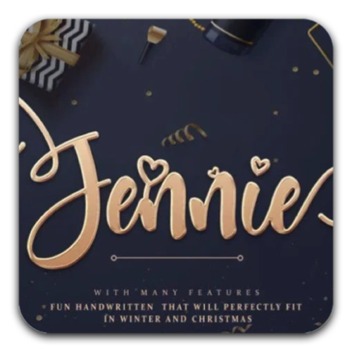 jennie可爱有趣手写字体
