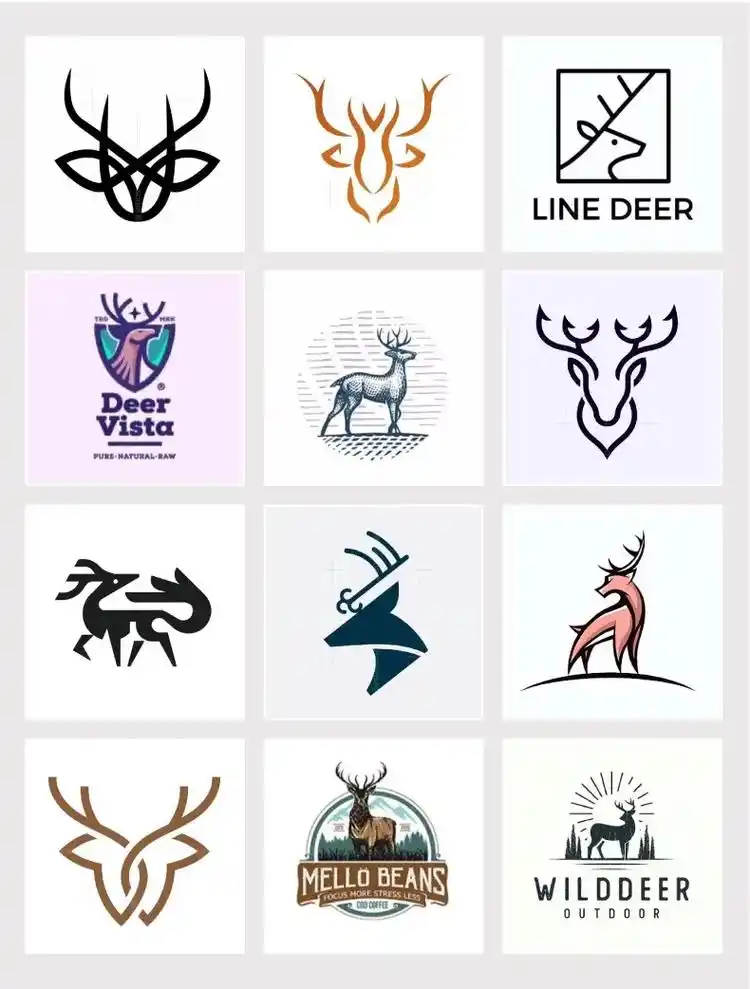 简约又高级,鹿元素创意logo标志设计集.logo合集 鹿l - 抖音