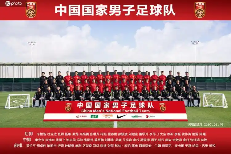 当地时间2020年3月16日,阿联酋迪拜,中国国家男子足球队拍摄全家福.