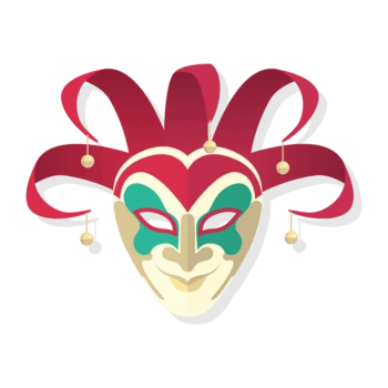 矢量 卡通手绘 小丑面具