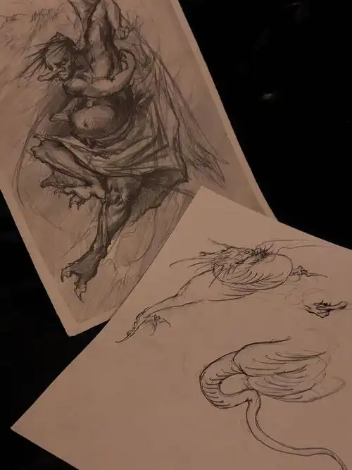 客制_天狗_纹身图案手稿图片_不动的纹身作品集