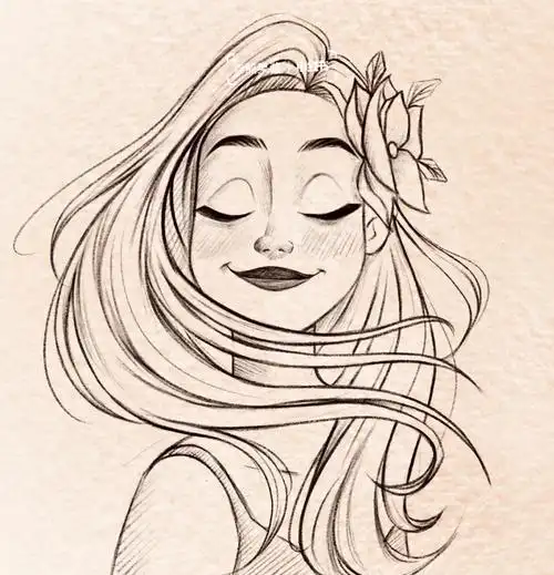 手绘少女头像线稿临摹(详细步骤)