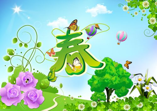 659海报印制展板素材666春天美景背景宣传画图片