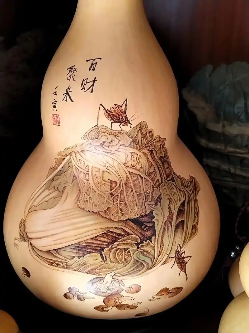 姜大师作品展示#葫芦福禄 #葫芦烙画 - 抖音