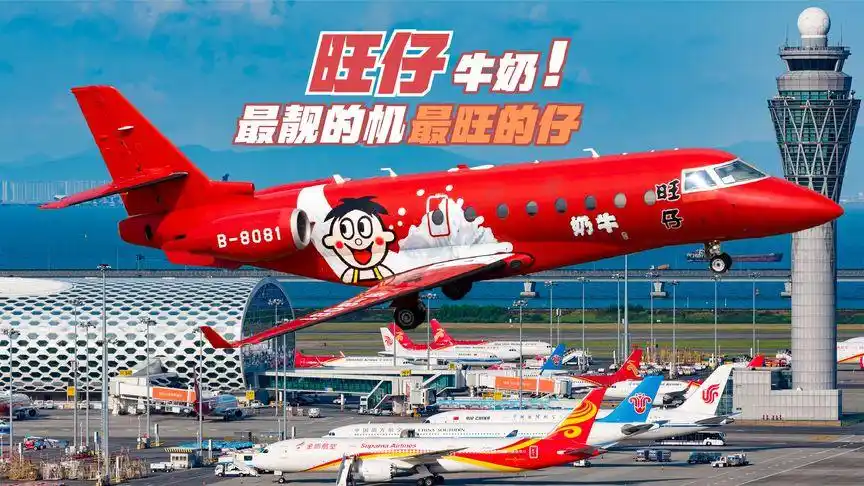 在深圳看到旺仔牛奶的飞机了豪华湾流私人飞机全场最靓的仔