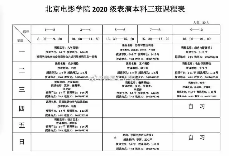 嘿嘿嘿嘿去年北电的课表
