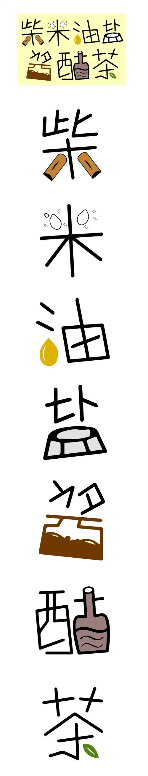 中国风柴米油盐酱醋茶-堆糖,美好生活研究所