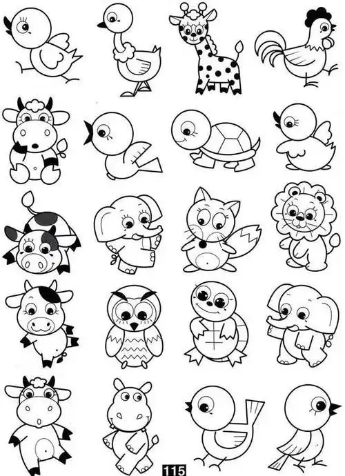 干货各种小动物100种简笔画法快收藏起来留着空闲临摹学习