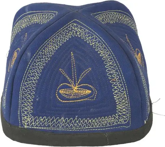 蓝色哈萨克四棱男帽