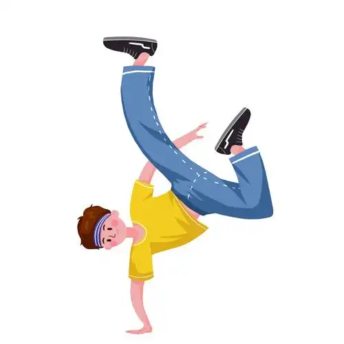 扁平卡通人物男生跳舞表演运动街舞元素gif动态gif舞蹈[gif]