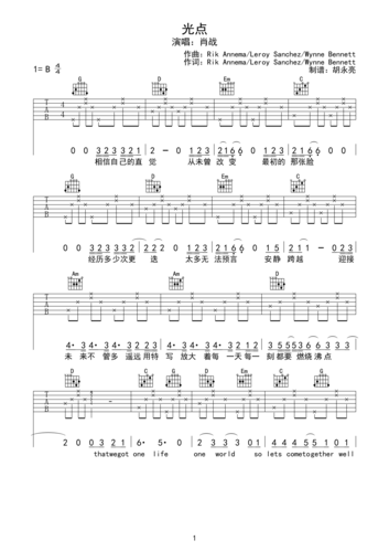 肖战《光点》吉他谱-彼岸吉他论坛-彼岸吉他 - 一