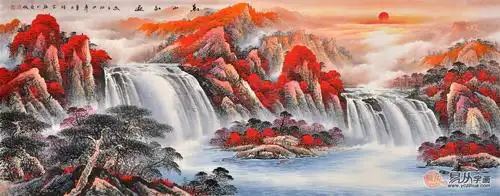 名家名作 李林宏山水画作品《万山红遍》 作品来源:易从网