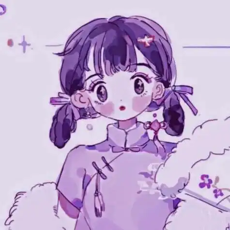 紫色系可爱头像卡通 紫色好看头像女生卡通
