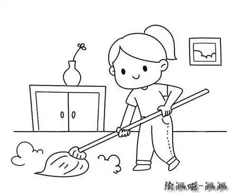 幼儿园小朋友干活简笔画