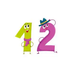 可爱又搞笑多彩 12 数字字符,生日问候照片