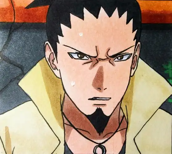 手绘火影忍者奈良鹿丸过程