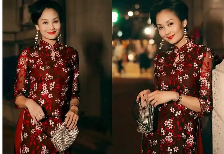 54岁的"富太"李颖,上海女人的精致,旗袍上身气质不减当年_时尚_民国