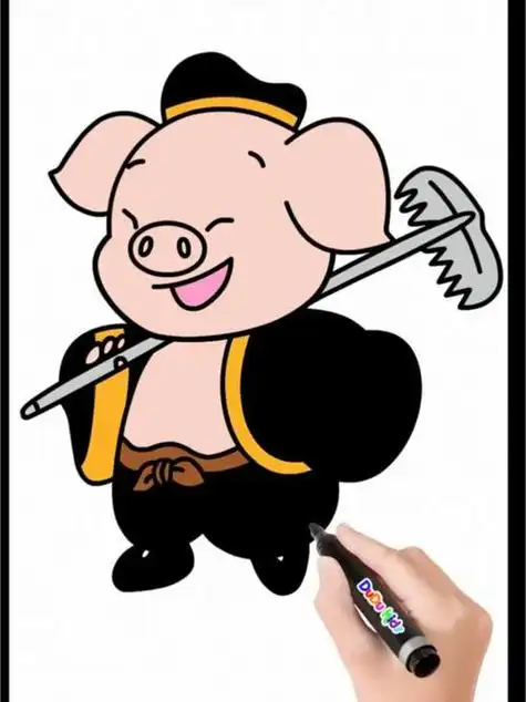 猪八戒怎么画简笔画彩色 简笔画图片大全-蒲城教育文学网