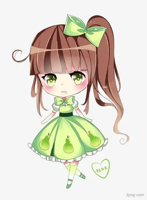 q版美少女png素材透明免抠图片卡通手绘