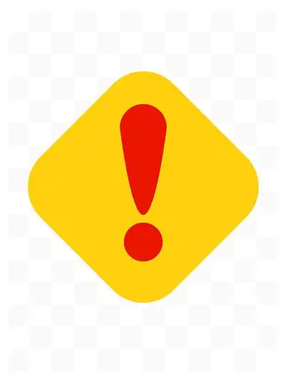 红色感叹号四边形黄色警告 i>牌 /i>卡通