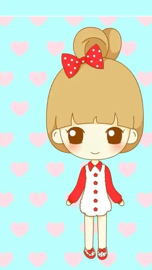 卡通小女孩简笔画彩色可爱女生q版人物卡通图片之q版人物图片女生可爱