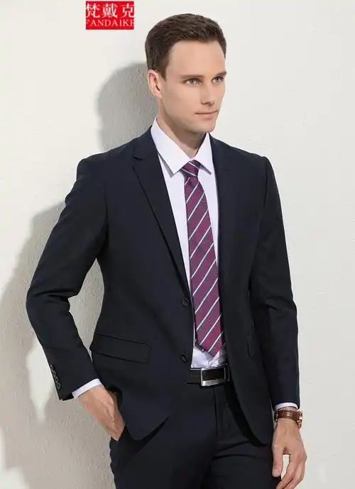 梵戴克西服套装男士秋季免烫抗皱商务正装套西装新郎结婚礼服 yp999深