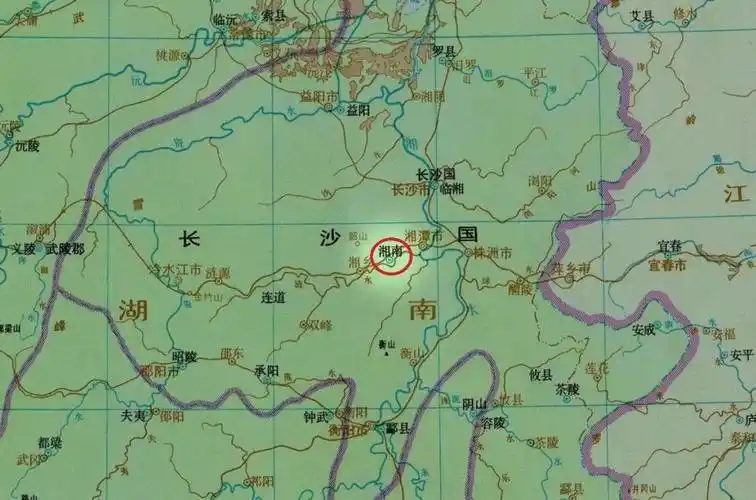 ▍西汉长沙国的湘南县,位于今湘潭市附近|来自:《中国历史地图集》
