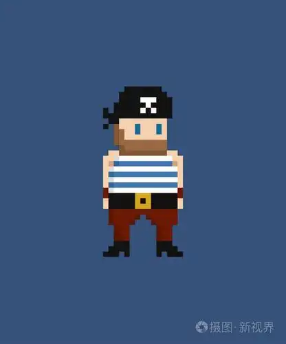 像素艺术矢量插图-8位海盗在水手西装和头巾插画-正版商用图片17yv7b